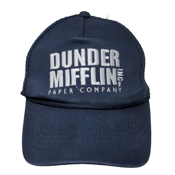 Dunder Mifflin Inc. Paper Company Trucker Hat Blue One Size Embroidered Mesh - Picture 1 of 8